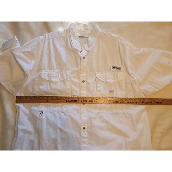 Columbia Men’s PFG Button Up Short Sleeve XXL (2XL)Shirt White Vented Fishing - Picture 5 of 6